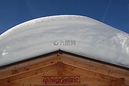 雪,屋顶,snowshed