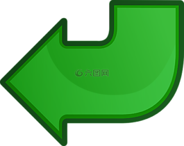 箭头,绿色,左