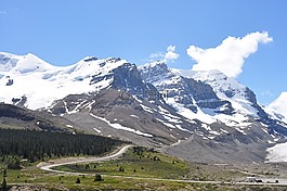 山,雪,班夫