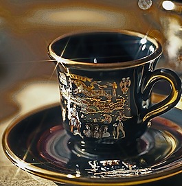 瓷,茶杯,一杯咖啡
