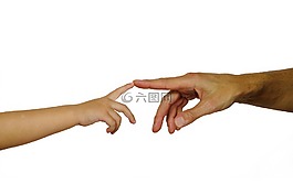手,孩子的手,男人的手