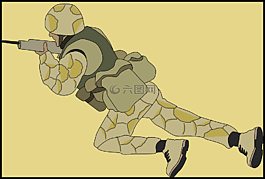 士兵,伪装,爬网