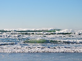 海滩,波,海洋