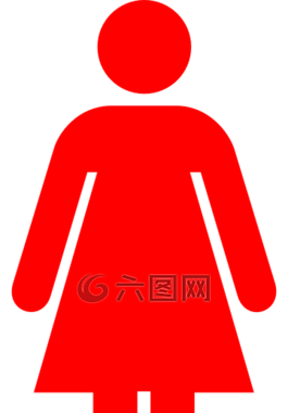 女子,象形图,红色