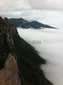 蔚山岩,山 seoraksan,云海