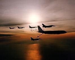 飞机,剪影,背光