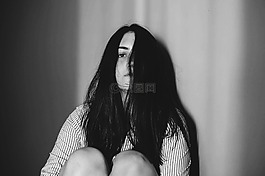 女孩,黑与白,发
