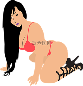 性感的女孩,在红色比基尼的女人,性感的女人