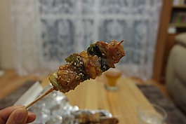 小吃,tudari,烤鸡肉串