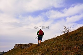 徒步旅行,径,步行