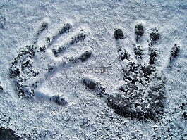 手印雪,手印,雪白色