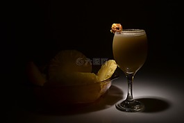 菠萝,冰镇果汁朗姆酒,水果