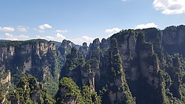 张家界,蓝天白云,石林
