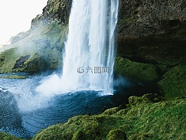 大瀑布,冰岛,水