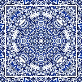 蓝色,曼陀罗,万花筒