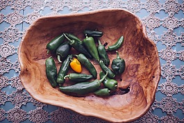 辣椒,绿色,碗