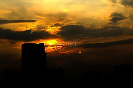 夕阳,黄昏,海宁