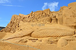 砂雕塑,艺术,雕塑