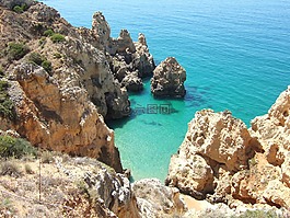 岩,阿尔加维,海