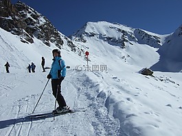 滑雪,滑雪者,滑雪运行