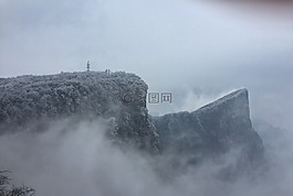 张家界,寒冬,雪