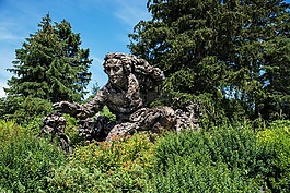 芝加哥植物园,花,雕像