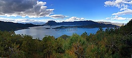 泸沽湖全,全景,下午