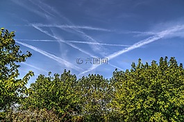 步道,飞机,天空