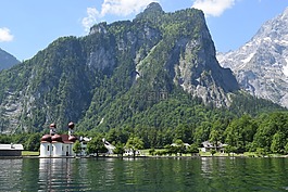湖,教堂,旅游