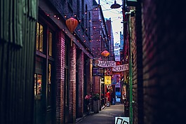 胡同,城市,店面