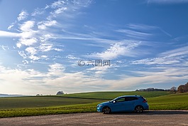 蓝色的车,汽车,车