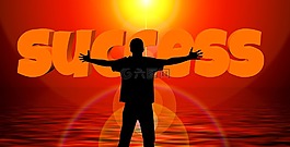 成功,拥抱,剪影