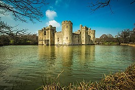 bodiam 城堡,城堡,湖