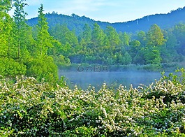 湖,山,北卡罗莱纳州