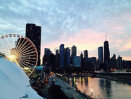 芝加哥,城市,天际线