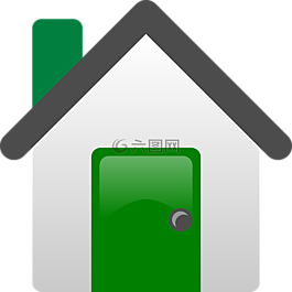 房子,门,绿色