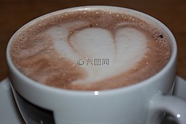 热奶咖啡,杯,咖啡