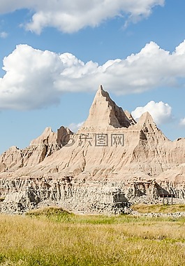 荒芜之地,岩层,蓝色的天空