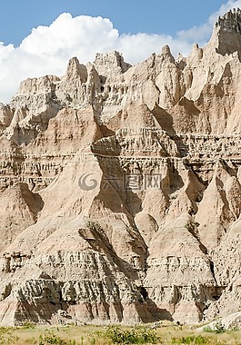 荒芜之地,岩层,蓝色的天空