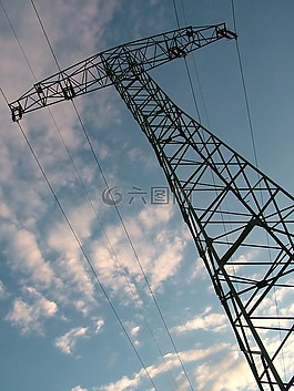 天空,电力塔,电力