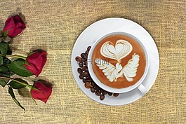 咖啡,茶杯和茶碟,黑咖啡