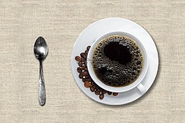 咖啡,茶杯和茶碟,黑咖啡