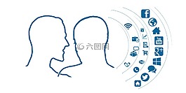社交媒体,图标,人的