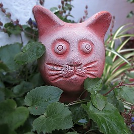 陶瓷,花园俑,猫