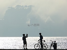 自行车运动员,照片,打破