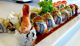 maki,虾,姜