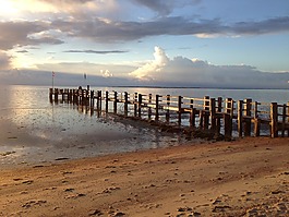 föhr,海滩,云