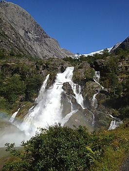 山水,瀑布,风景