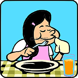 女子,吃,表