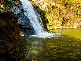 瀑布,河风景,山